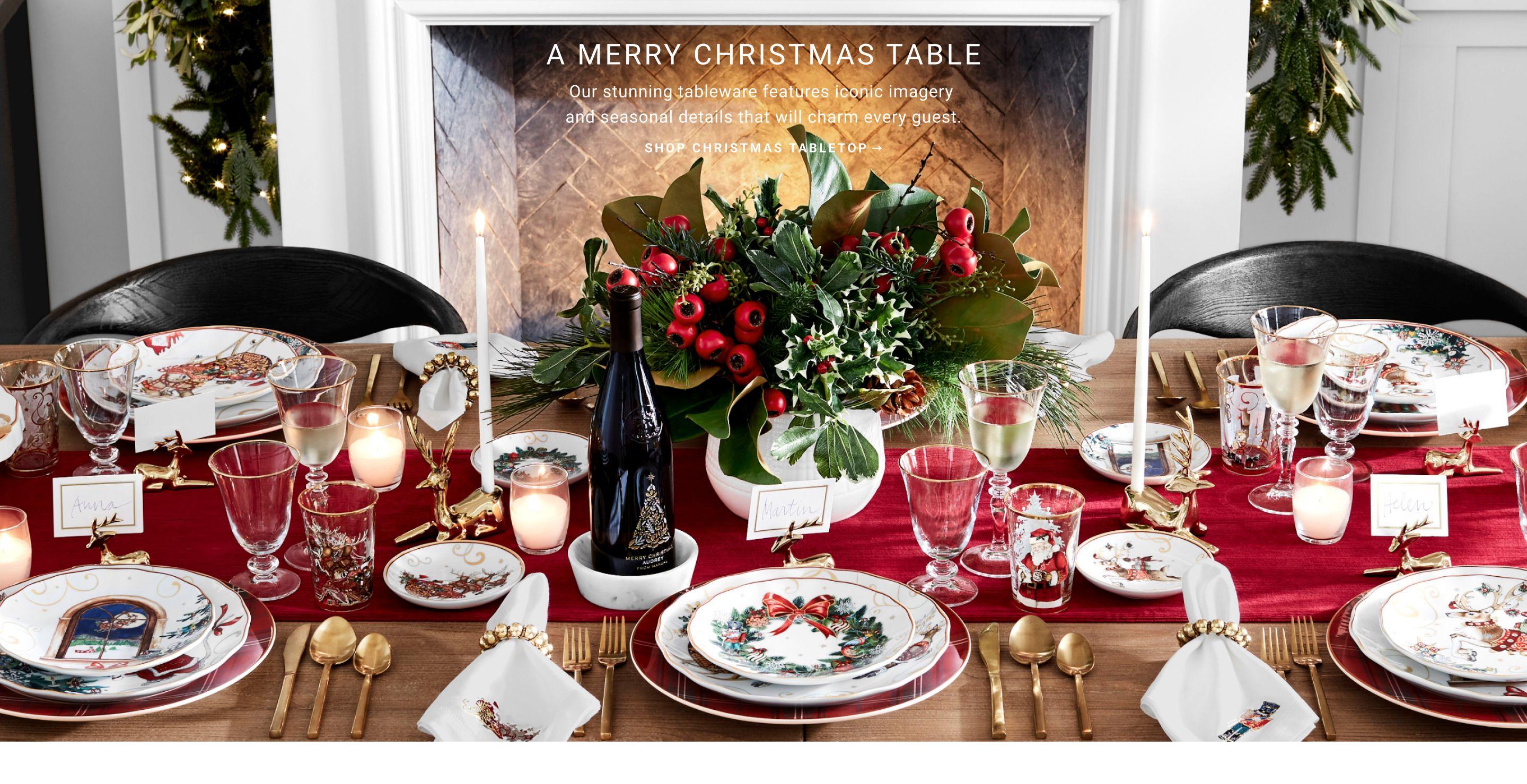 Our stunning tableware features iconi imagery and seasonal details that will charm every guest. | Shop Christmas Tabletop